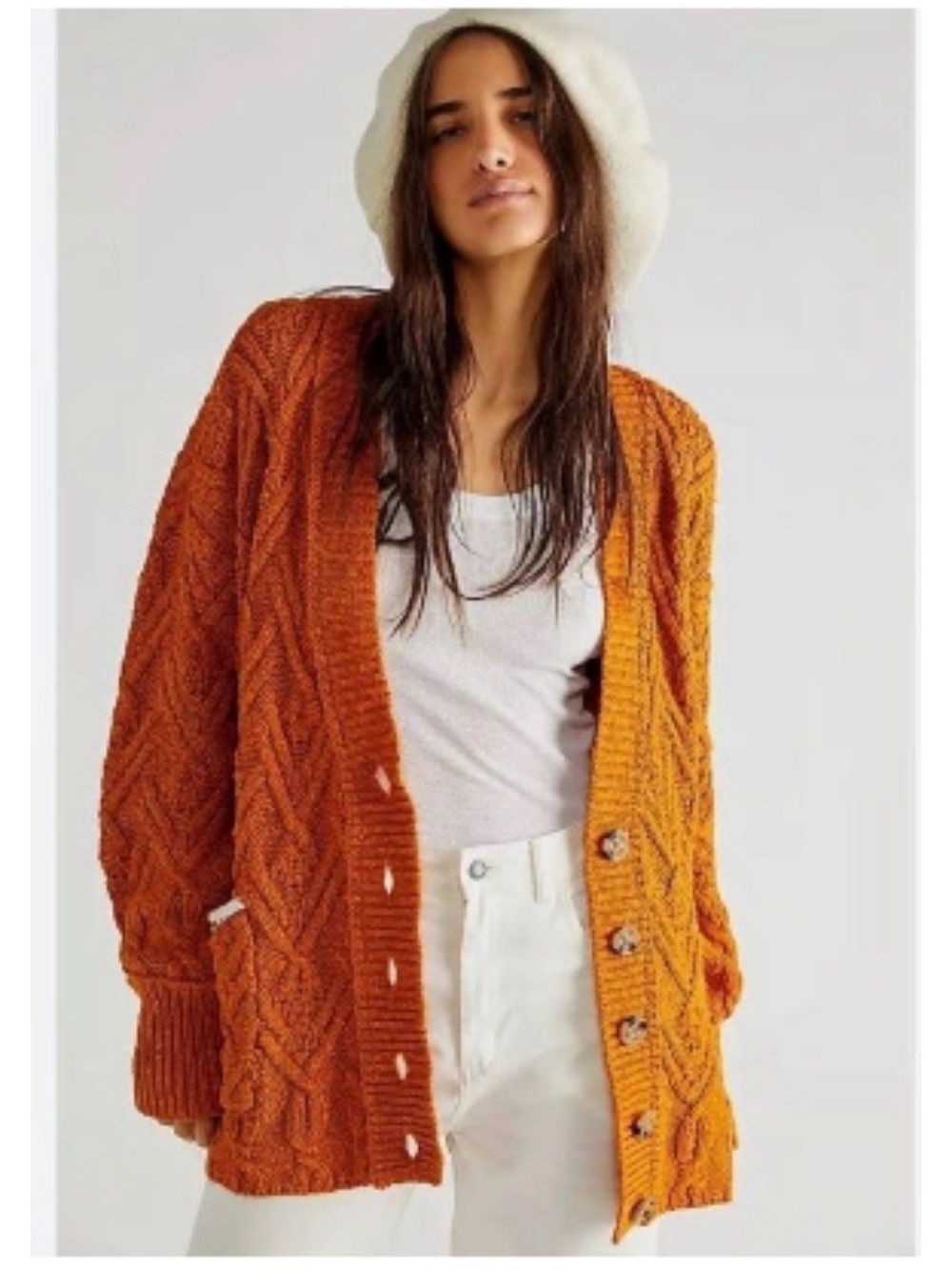FP Montana Cable Cardi in Pumpkin Pie